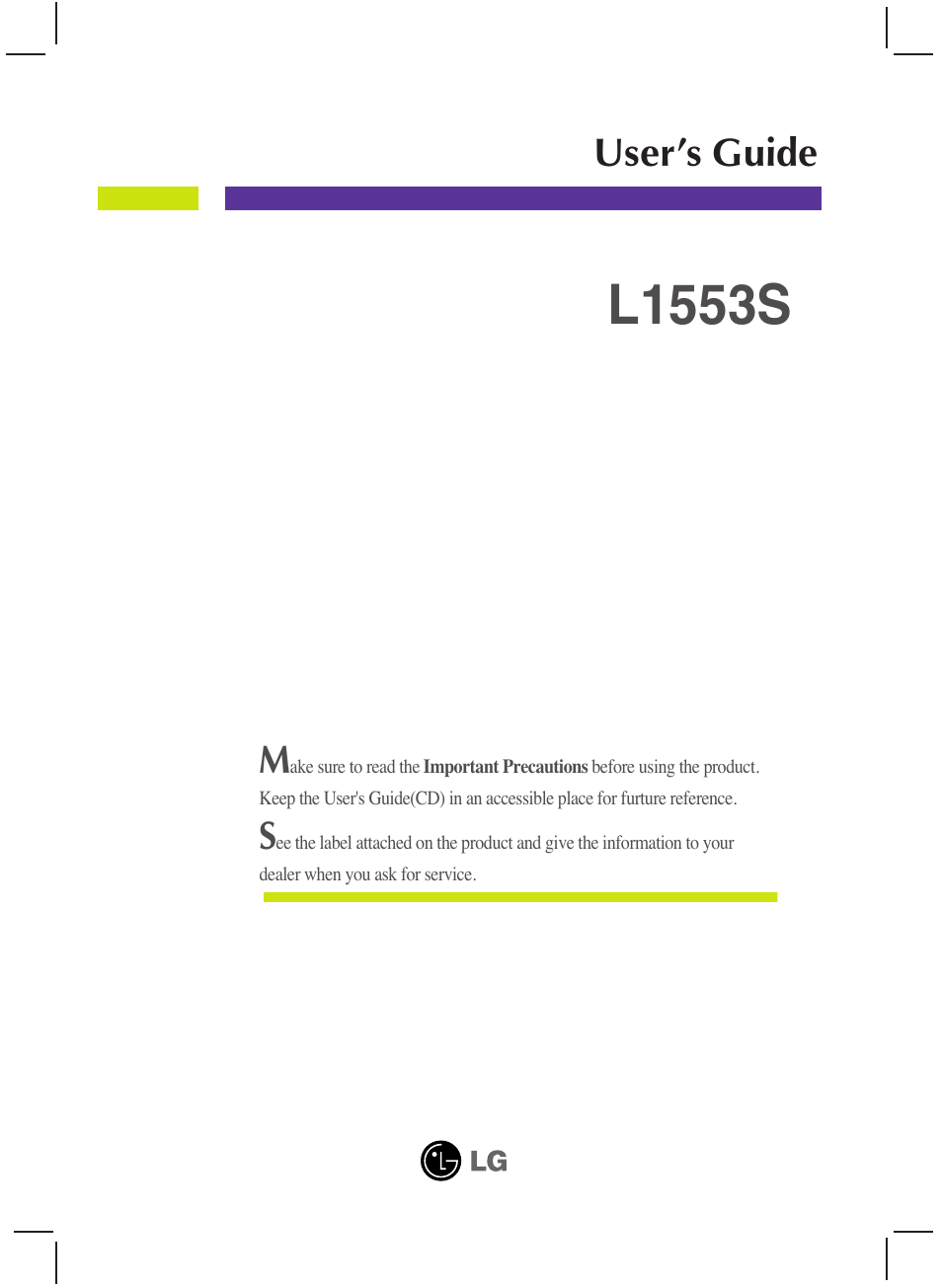 LG L1553S-SF User Manual | 21 pages