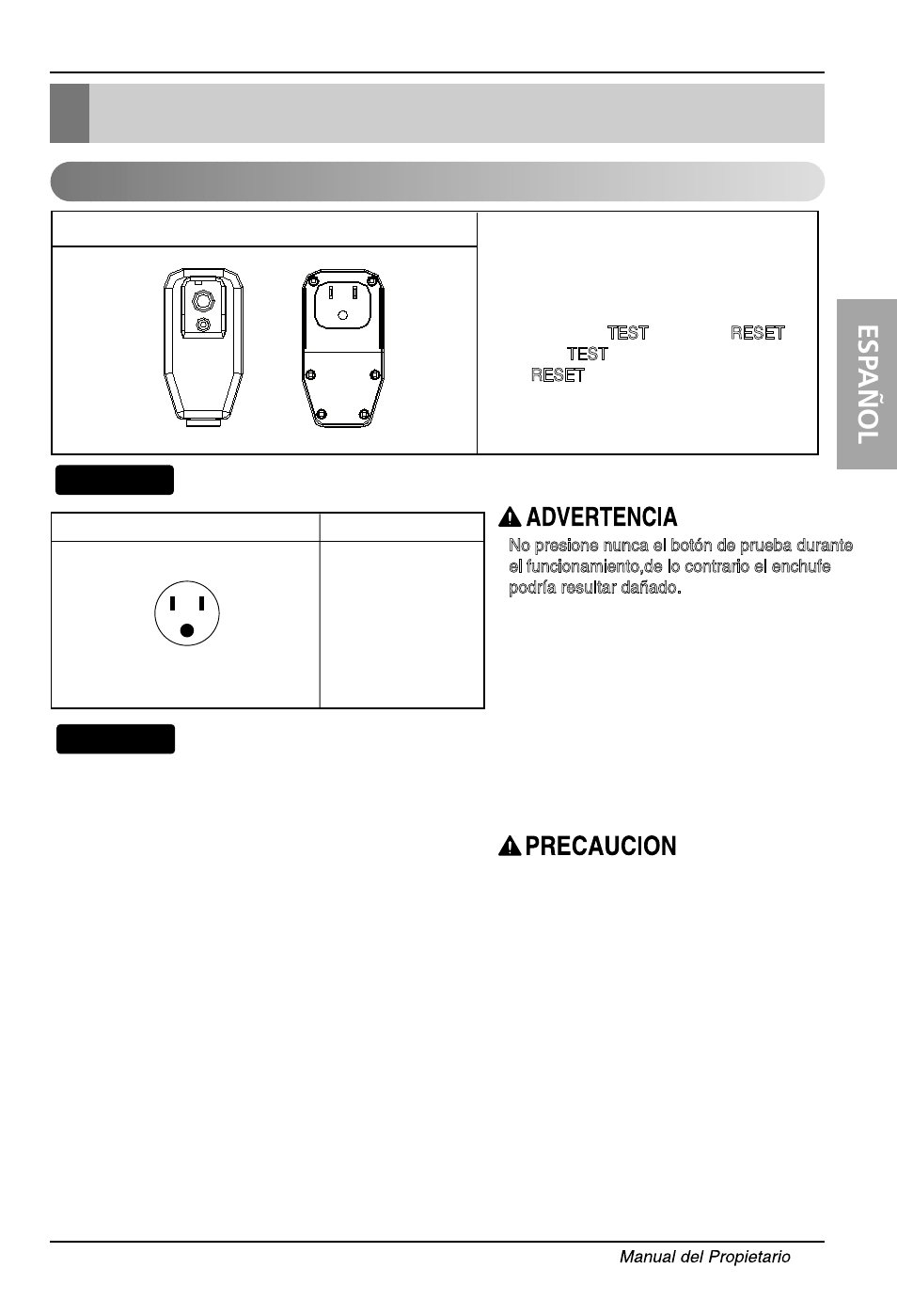 Seguraida electrica, Esp añol, Datos electricos | Consejo | LG LW6013ER User Manual | Page 29 / 44