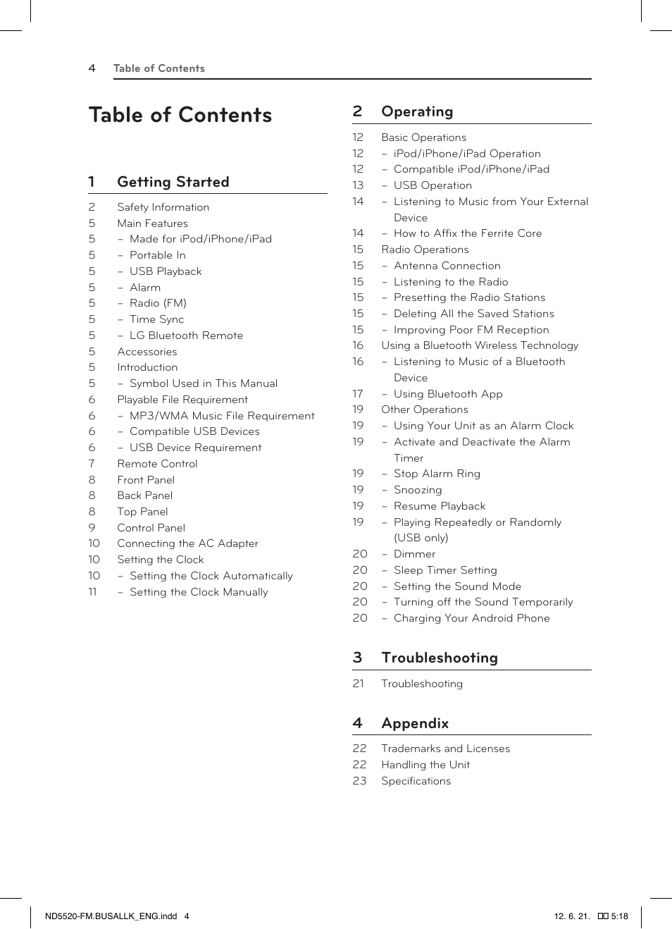 LG ND5520 User Manual | Page 4 / 24