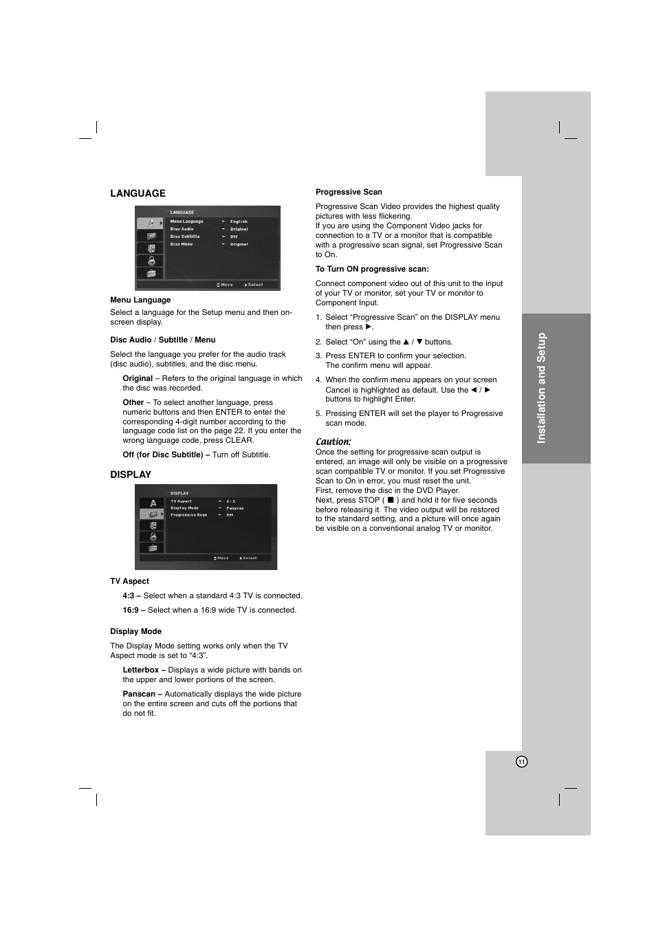 Installation and setup | LG DKU860 User Manual | Page 11 / 24