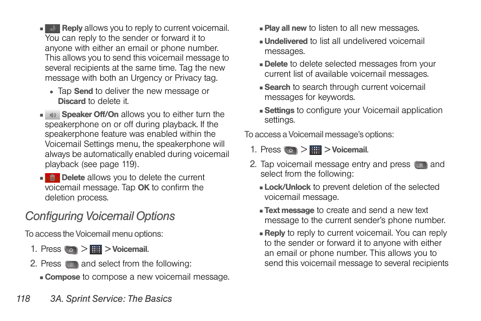 Configuring voicemail options | LG LGLS670 User Manual | Page 132 / 213