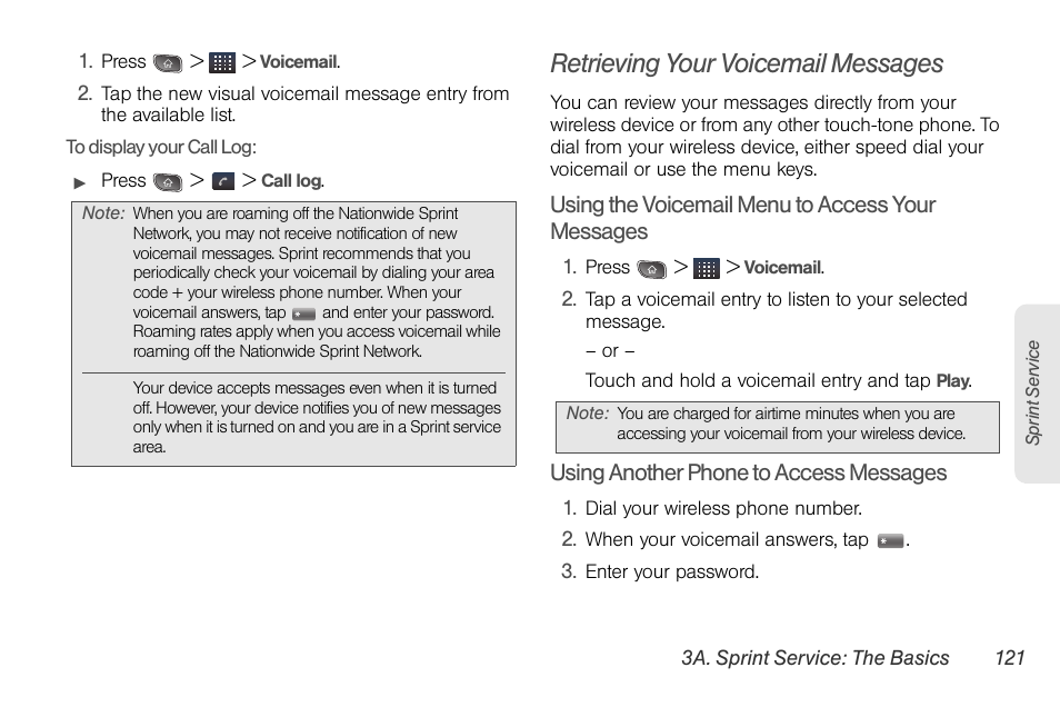Retrieving your voicemail messages | LG LGLS670 User Manual | Page 135 / 213