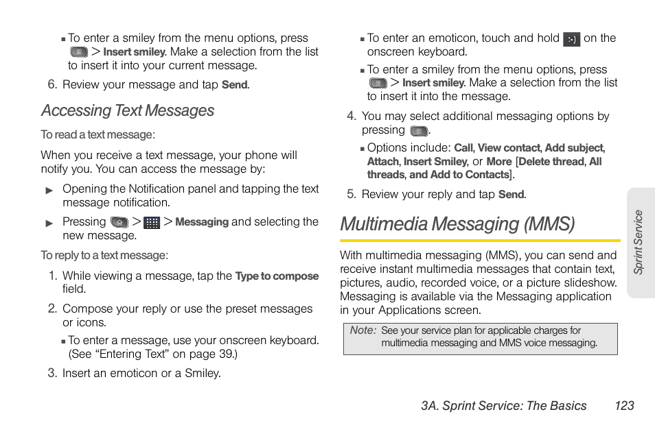 Accessing text messages, Multimedia messaging (mms) | LG LGLS670 User Manual | Page 137 / 213