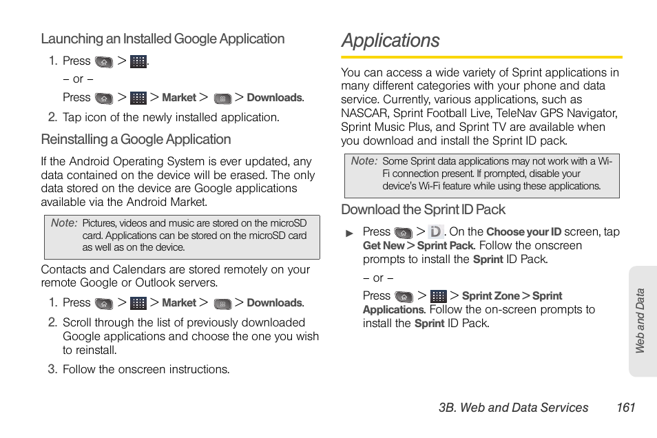 Applications | LG LGLS670 User Manual | Page 175 / 213