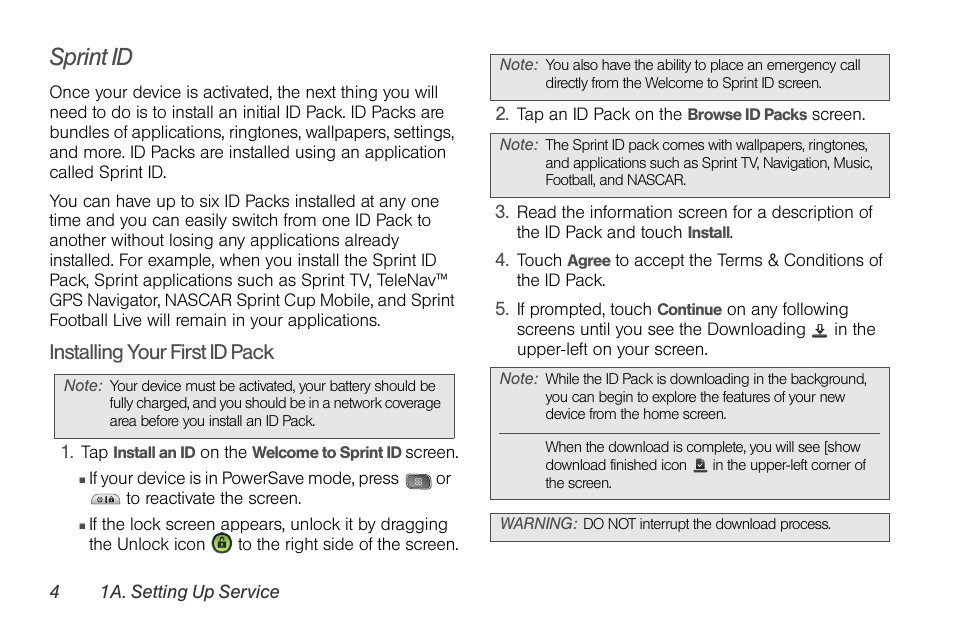 Sprint id | LG LGLS670 User Manual | Page 18 / 213