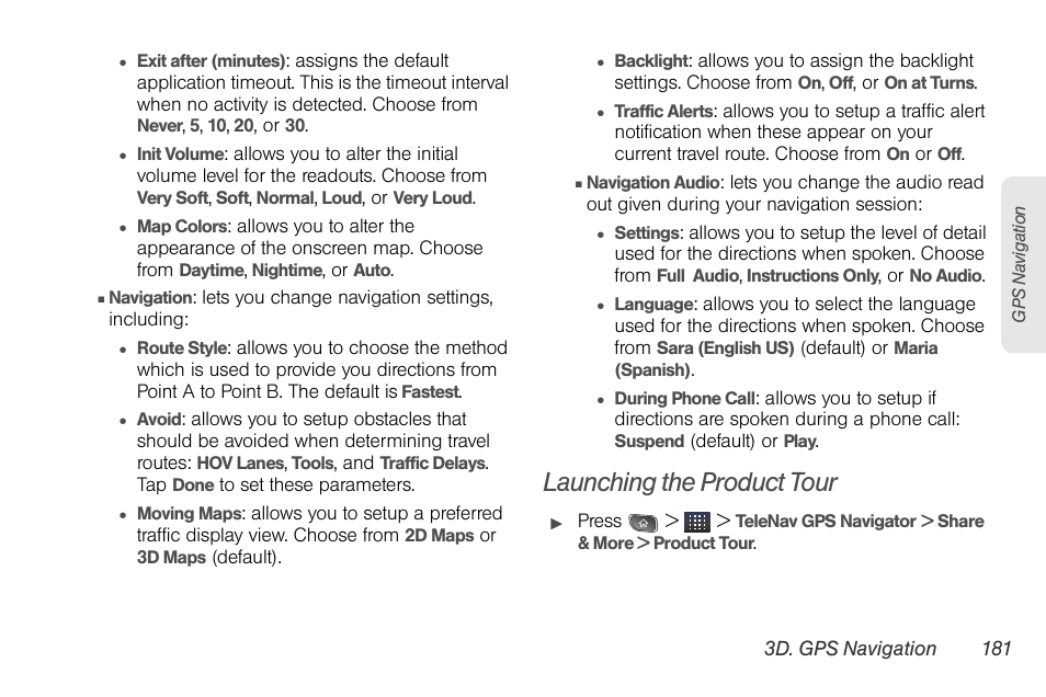 Launching the product tour | LG LGLS670 User Manual | Page 195 / 213