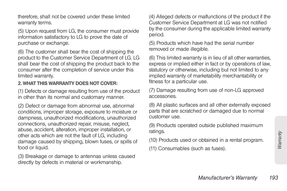 LG LGLS670 User Manual | Page 207 / 213
