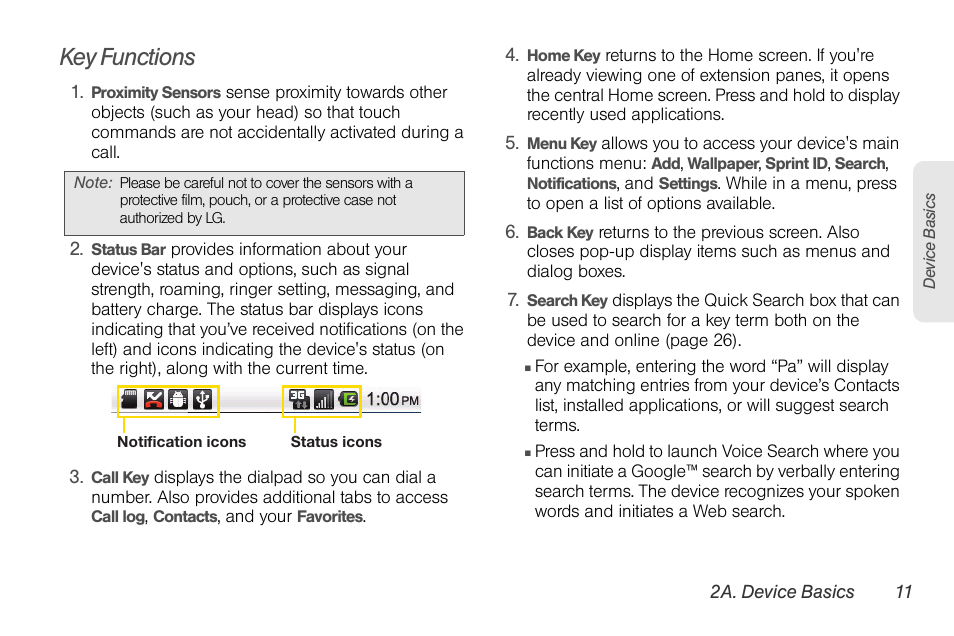Key functions | LG LGLS670 User Manual | Page 25 / 213