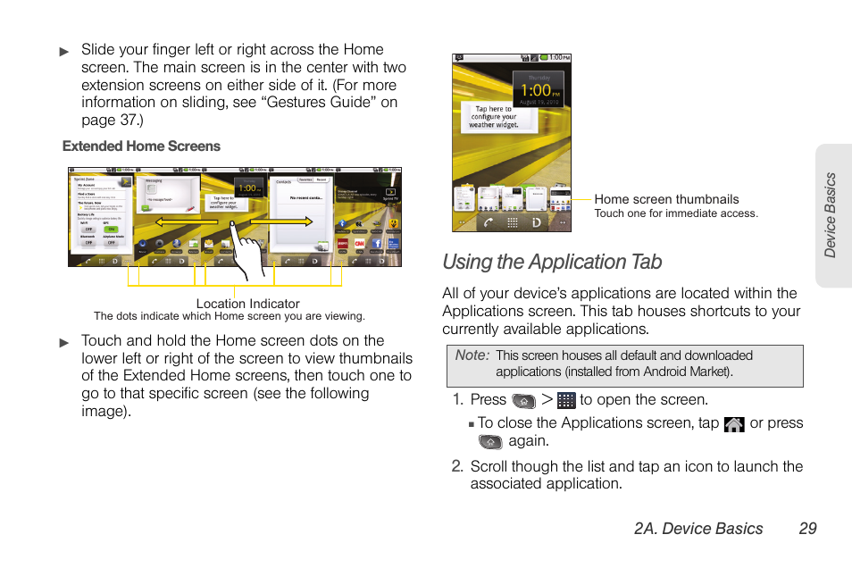 Using the application tab | LG LGLS670 User Manual | Page 43 / 213