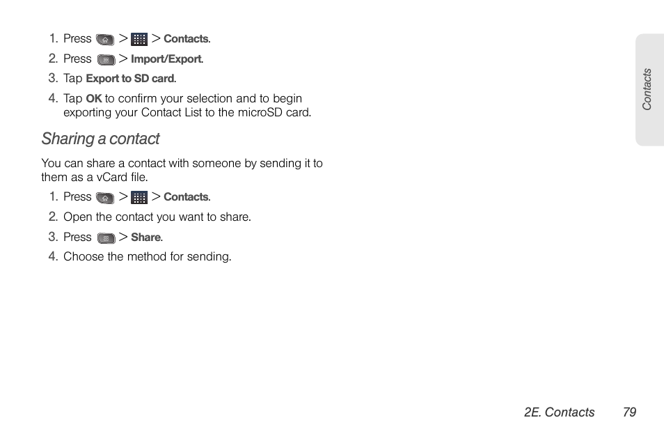 Sharing a contact | LG LGLS670 User Manual | Page 93 / 213