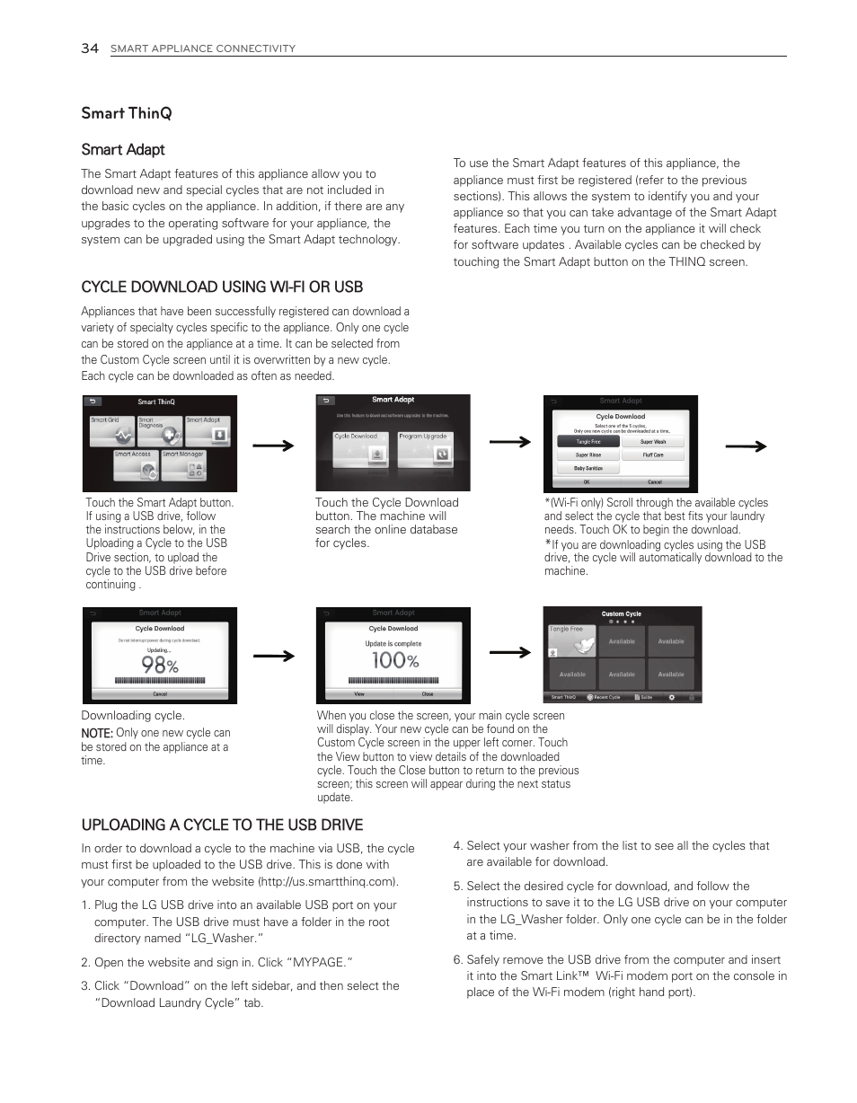 Smart thinq | LG WT6001HVA User Manual | Page 34 / 92