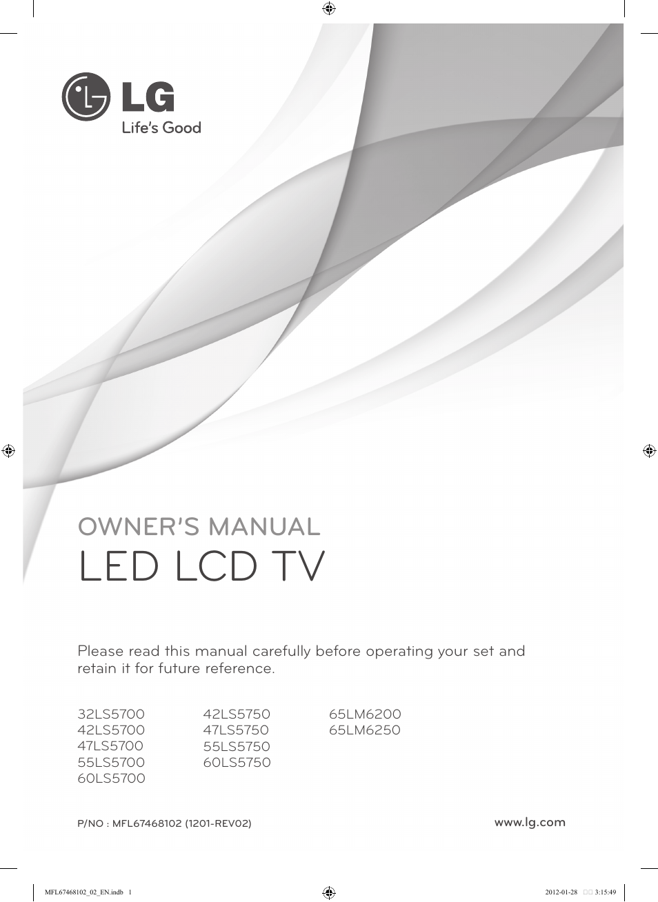 LG 55LS5700 User Manual | 40 pages