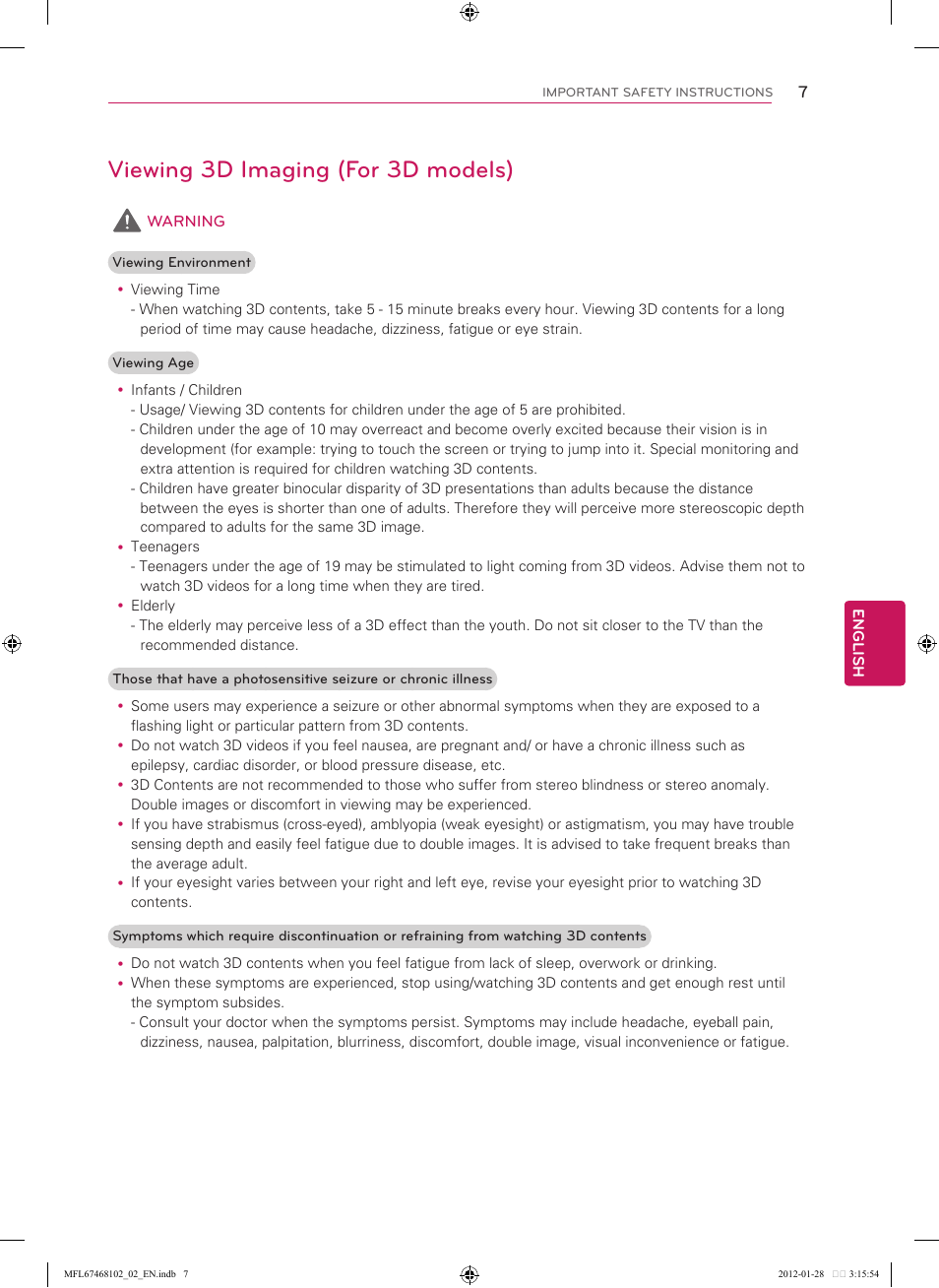 Viewing 3d imaging (for 3d models) | LG 55LS5700 User Manual | Page 7 / 40