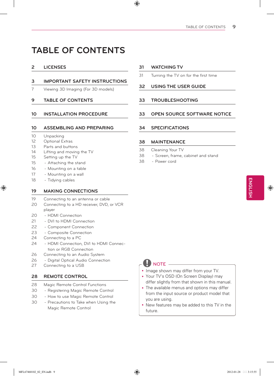 LG 55LS5700 User Manual | Page 9 / 40