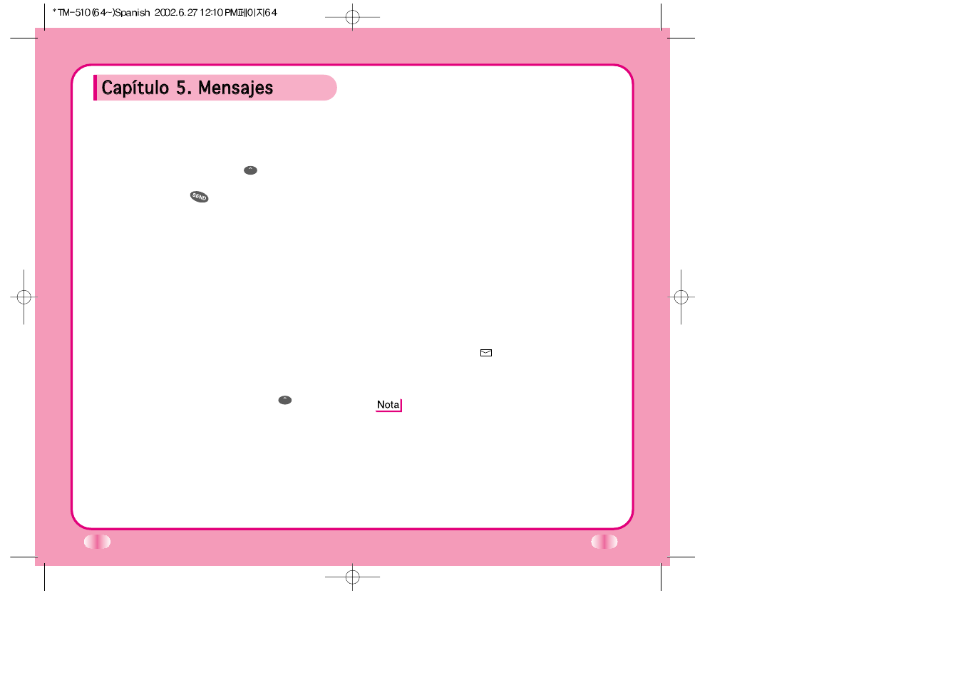 Cca ap pííttu ullo o 5 5.. m me en nssa ajje ess | LG LGTM510 User Manual | Page 92 / 113