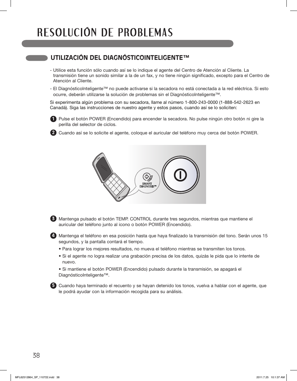 Utilización del diagnósticointeligente | LG DLG2351W User Manual | Page 84 / 92