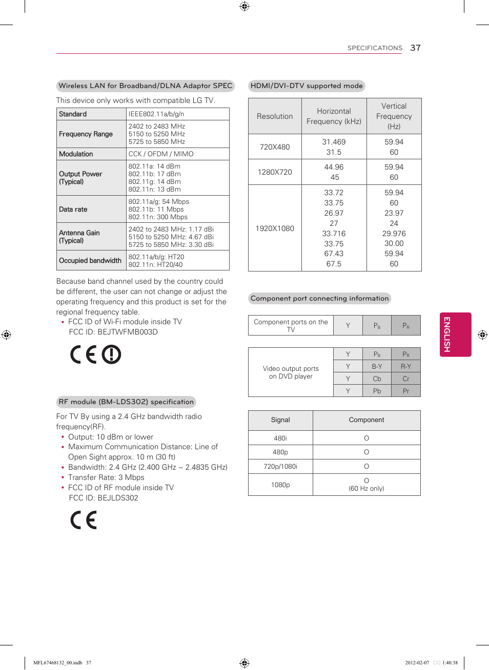LG 47LM6200 User Manual | Page 37 / 44