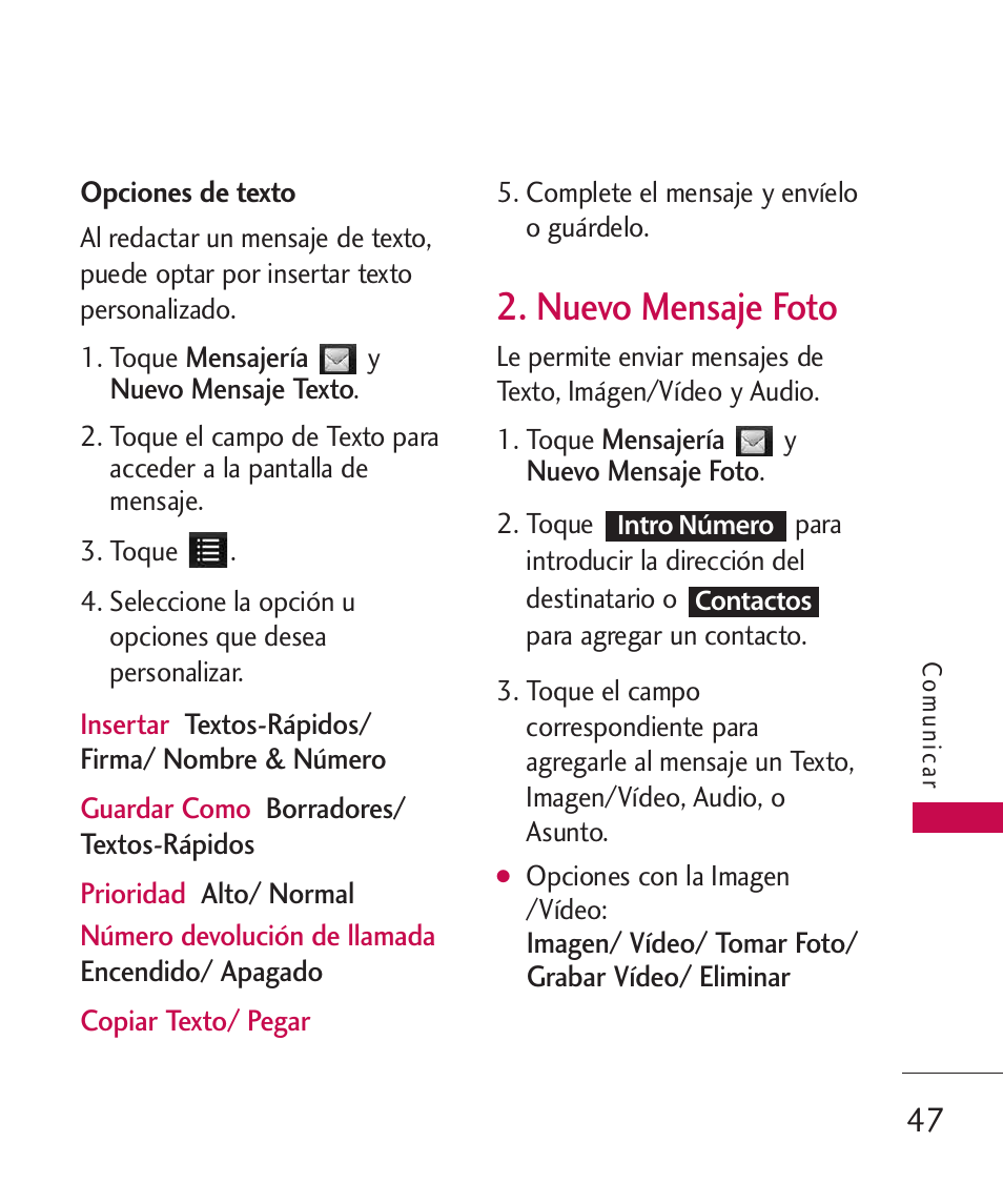 Nuevo mensaje foto | LG LGUX700 User Manual | Page 191 / 295