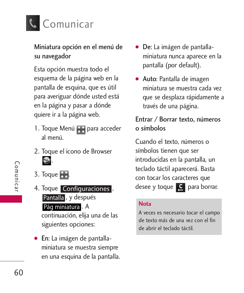 Comunicar | LG LGUX700 User Manual | Page 204 / 295