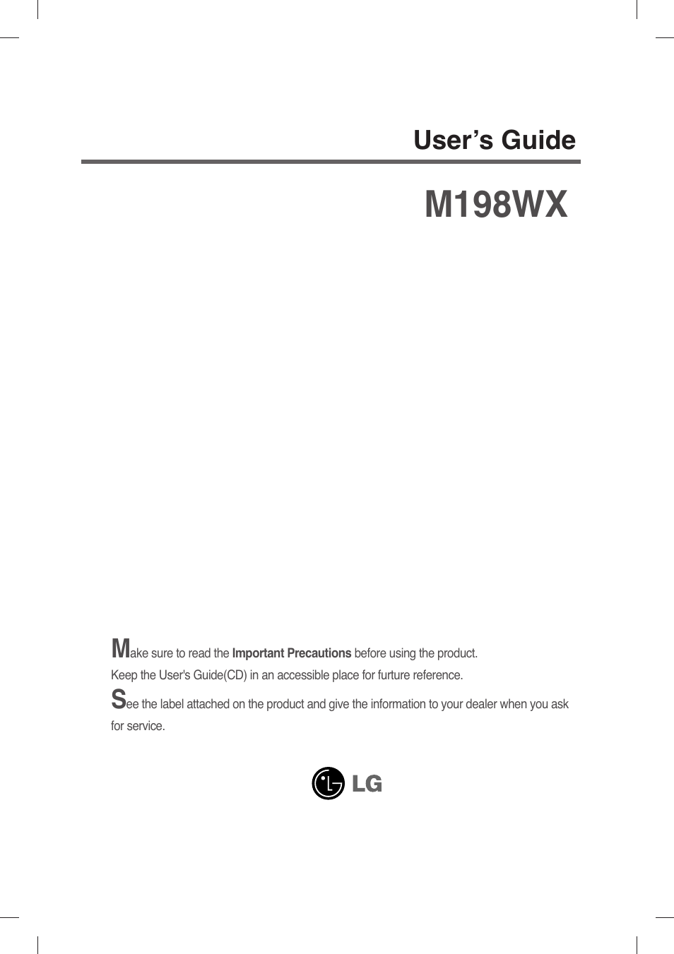LG M198WX-WA User Manual | 35 pages