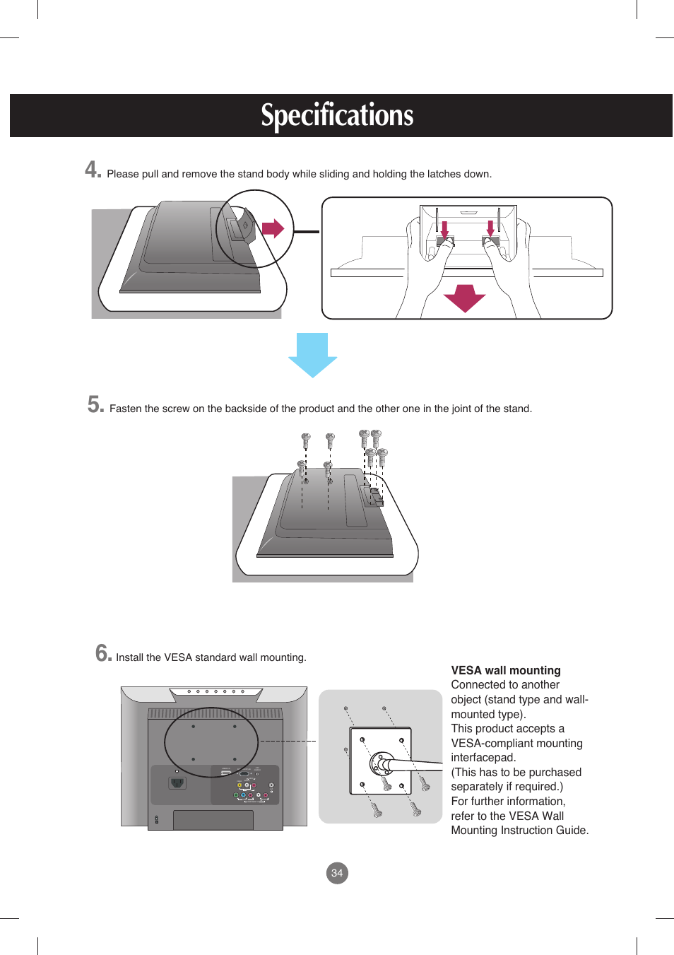 Specifications | LG M198WX-WA User Manual | Page 35 / 35