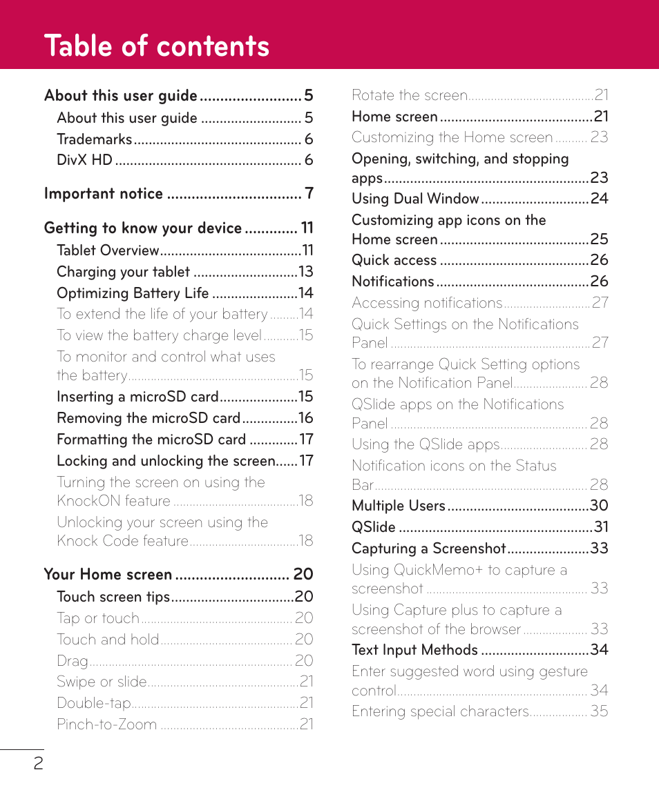 LG LGV400 User Manual | Page 4 / 132
