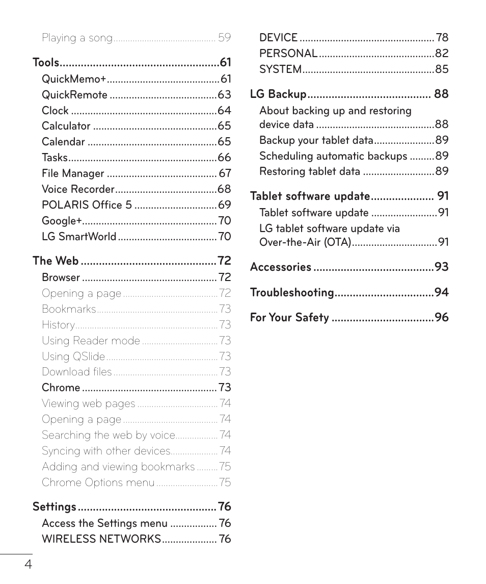 LG LGV400 User Manual | Page 6 / 132