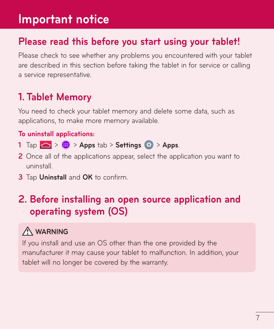 Important notice | LG LGV400 User Manual | Page 9 / 132