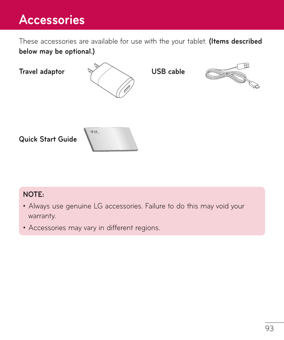 Accessories | LG LGV400 User Manual | Page 95 / 132