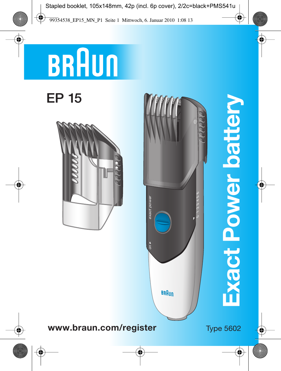 Braun EP15 Exact Power battery EU User Manual | 37 pages