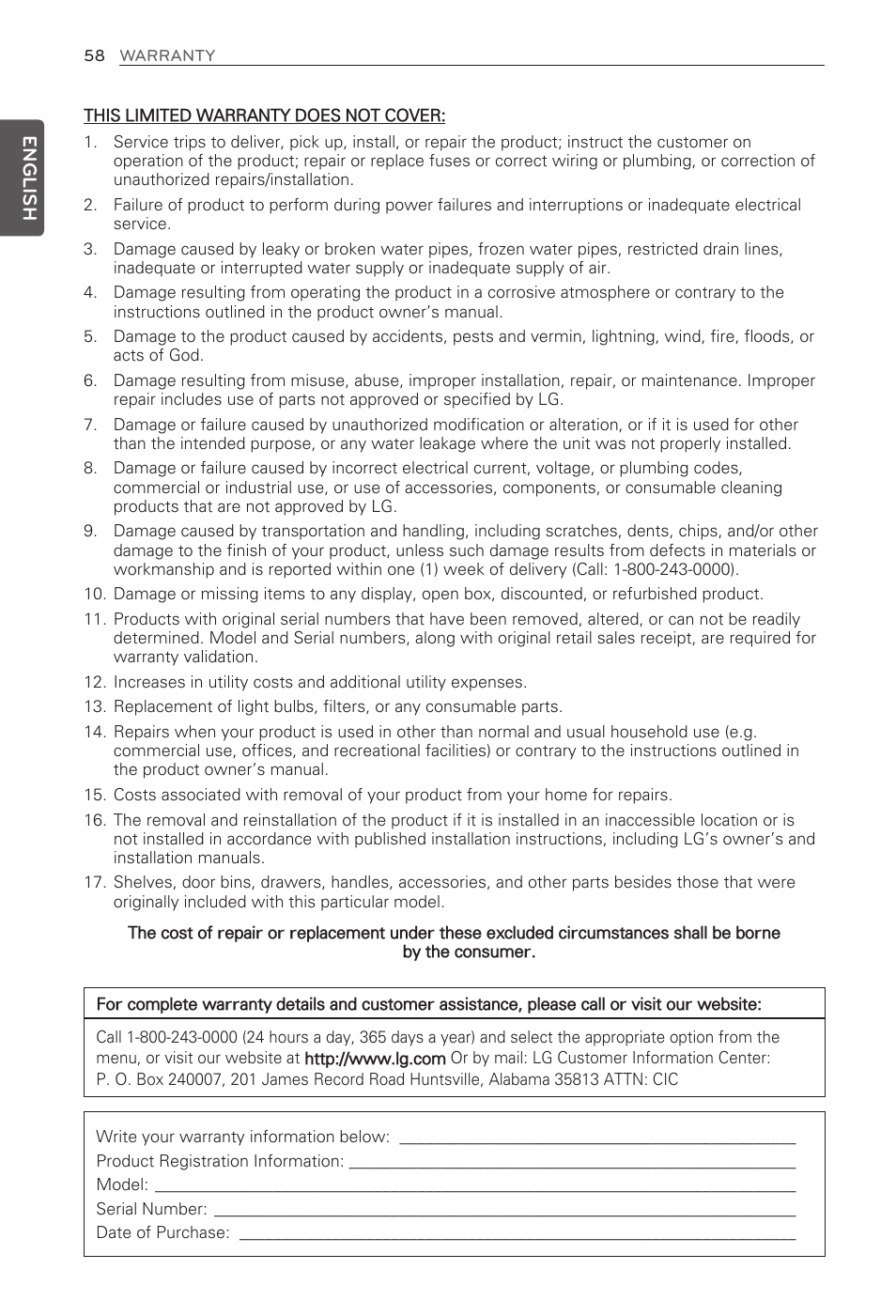 English | LG LFX29945ST User Manual | Page 58 / 61