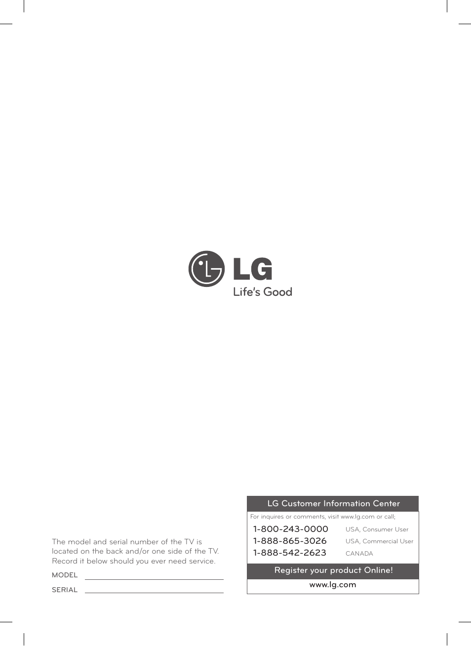 LG 47CM565 User Manual | Page 40 / 40