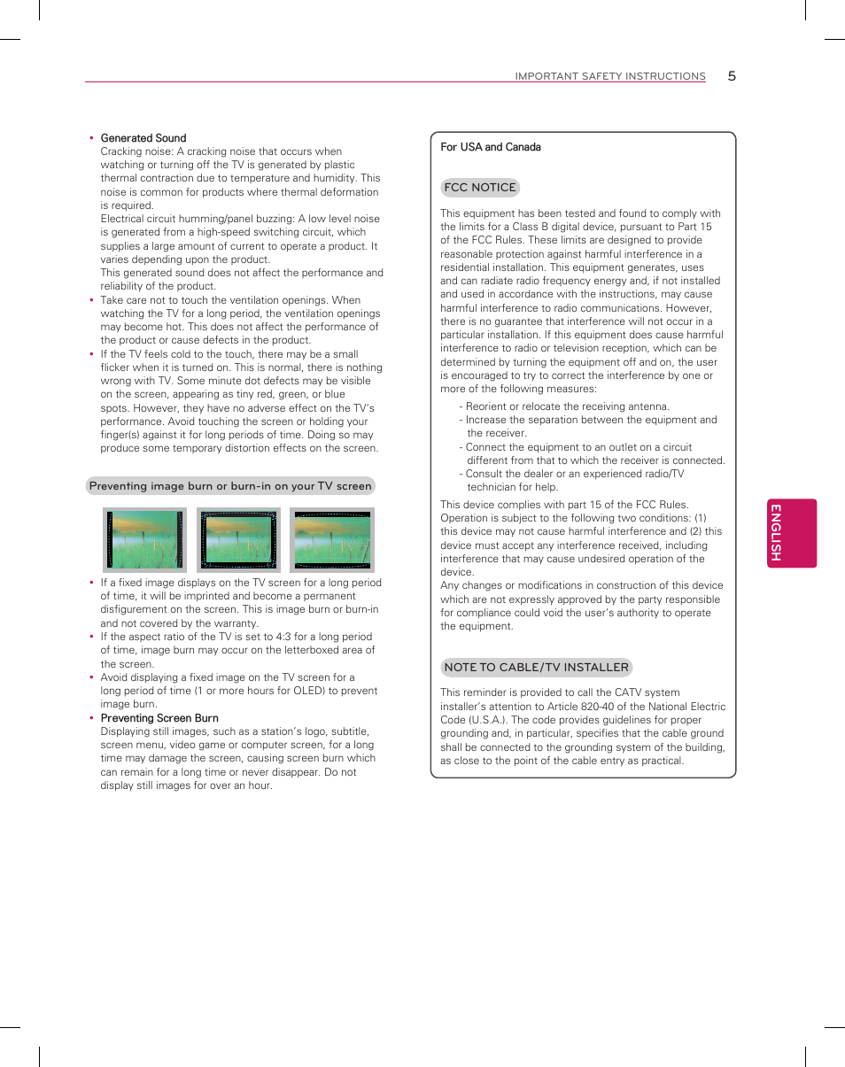 LG 55EA8800 User Manual | Page 5 / 40