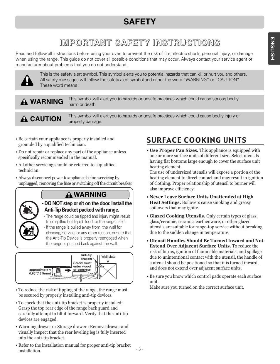 LG LSRE307ST User Manual | Page 3 / 41