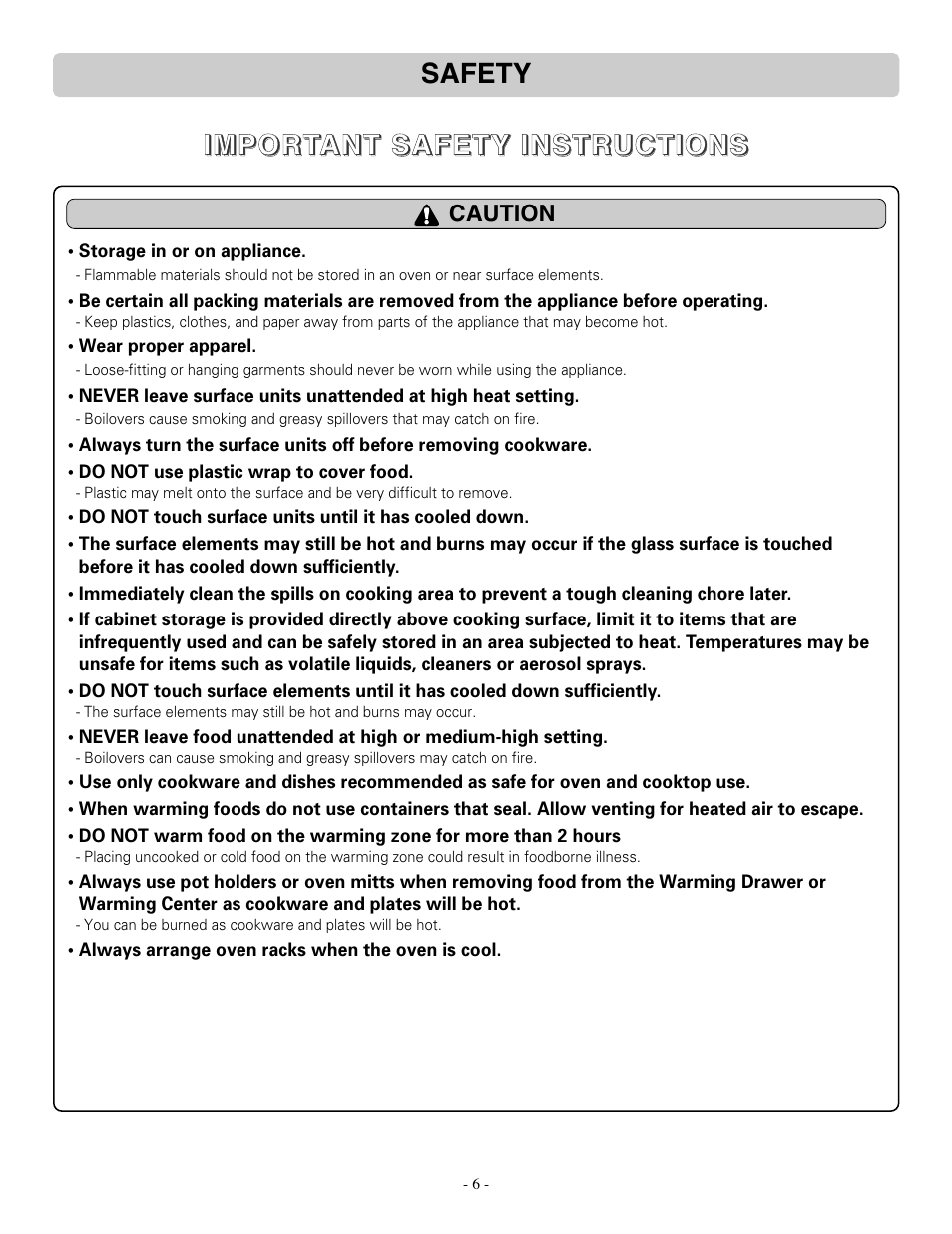 LG LSRE307ST User Manual | Page 6 / 41