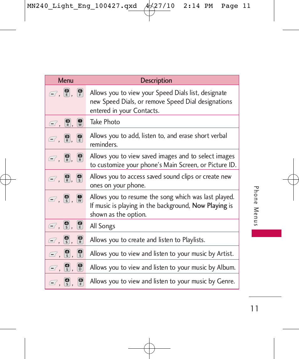 LG MN240 User Manual | Page 13 / 58