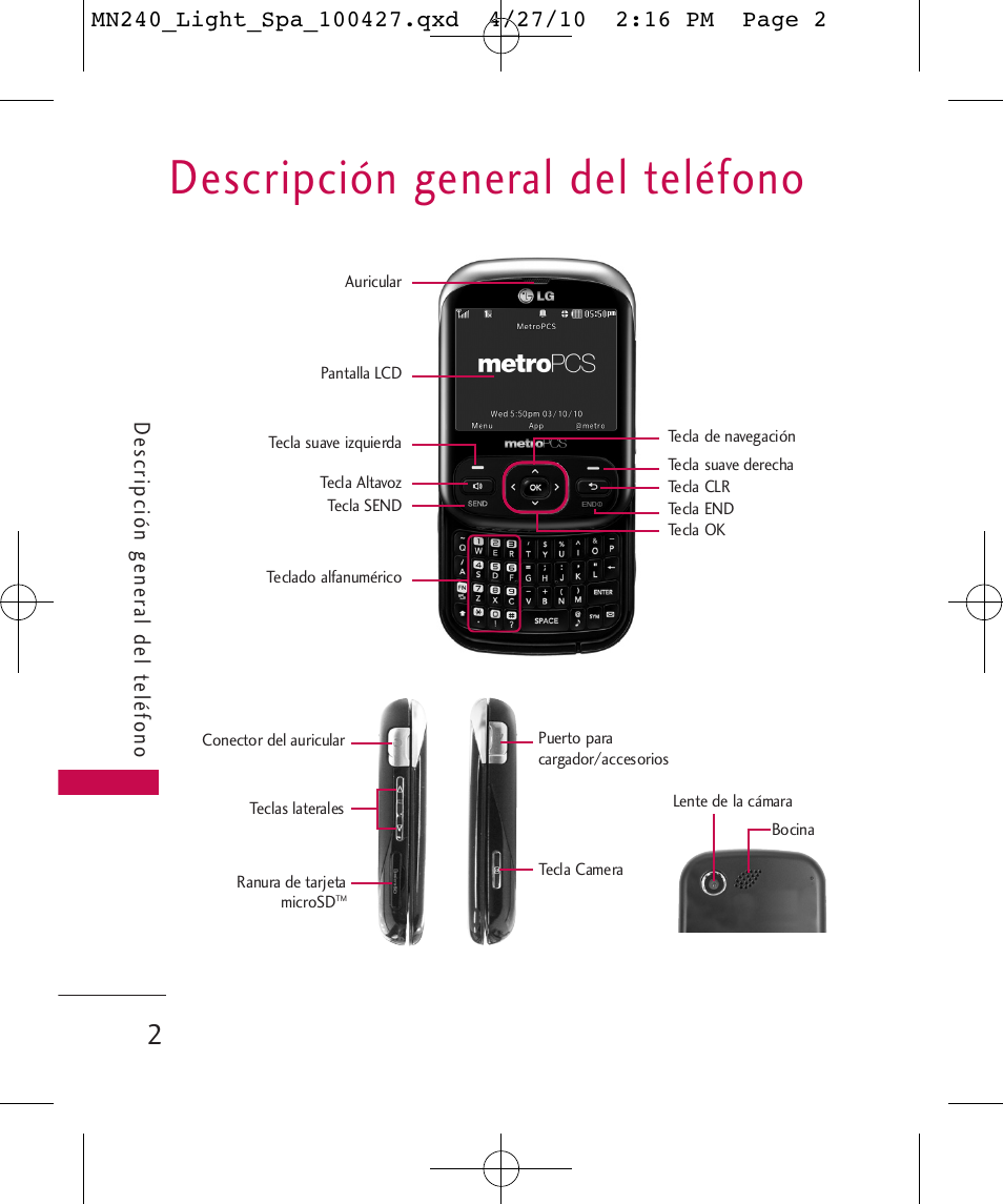 Descripción general del teléfono | LG MN240 User Manual | Page 31 / 58