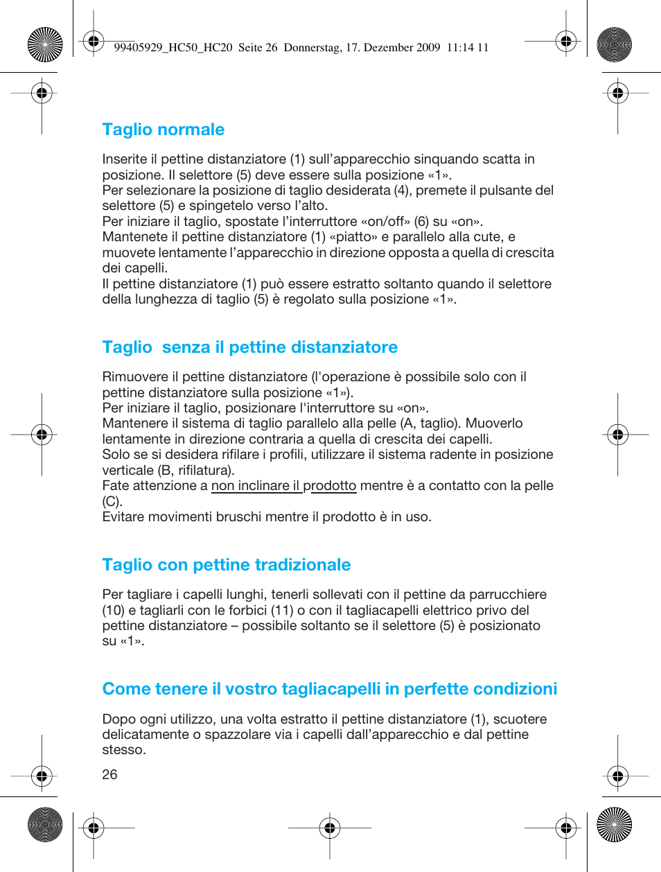 Braun HC20 Hair Perfect User Manual | Page 26 / 62