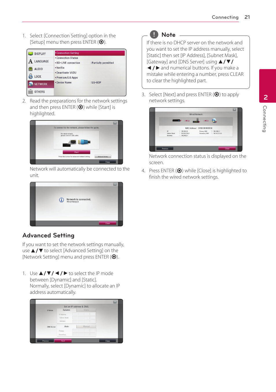 LG BP220 User Manual | Page 21 / 62