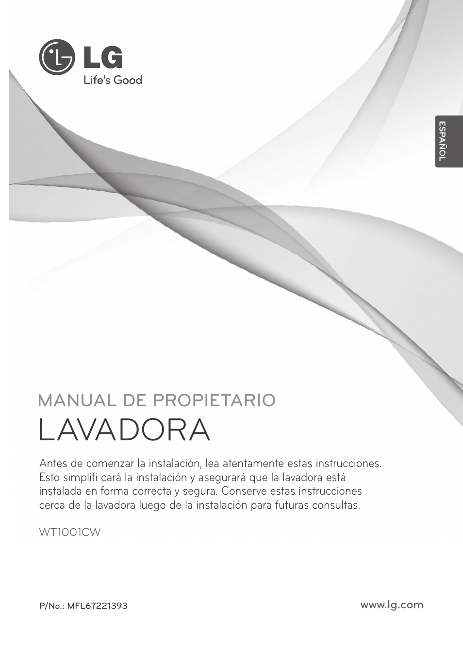 Lavadora, Manual de propietario | LG WT1001CW User Manual | Page 37 / 72