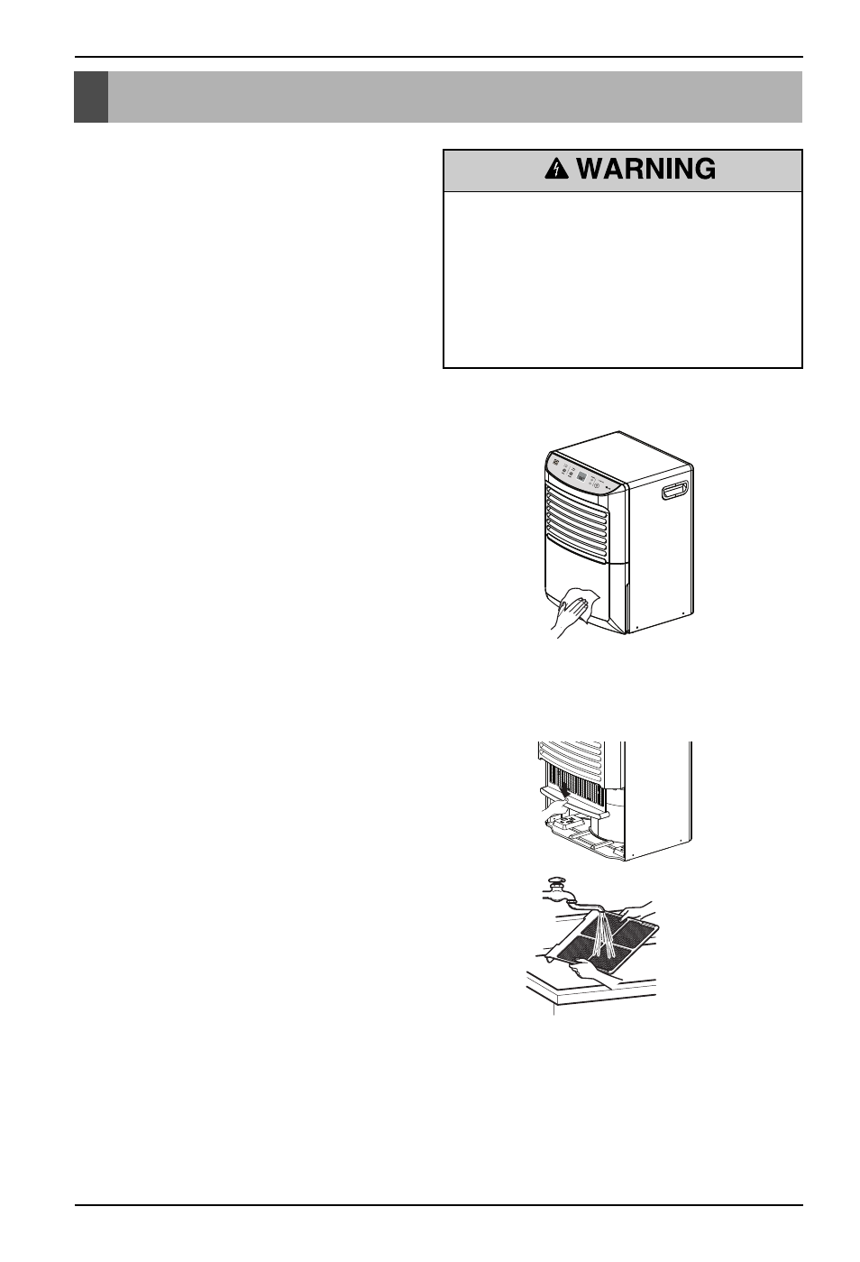 Maintenance, Cleaning the front case, bucket and cabinet, Cleaning the air filter | 14 dehumidifier maintenance | LG LD451EGL User Manual | Page 14 / 32