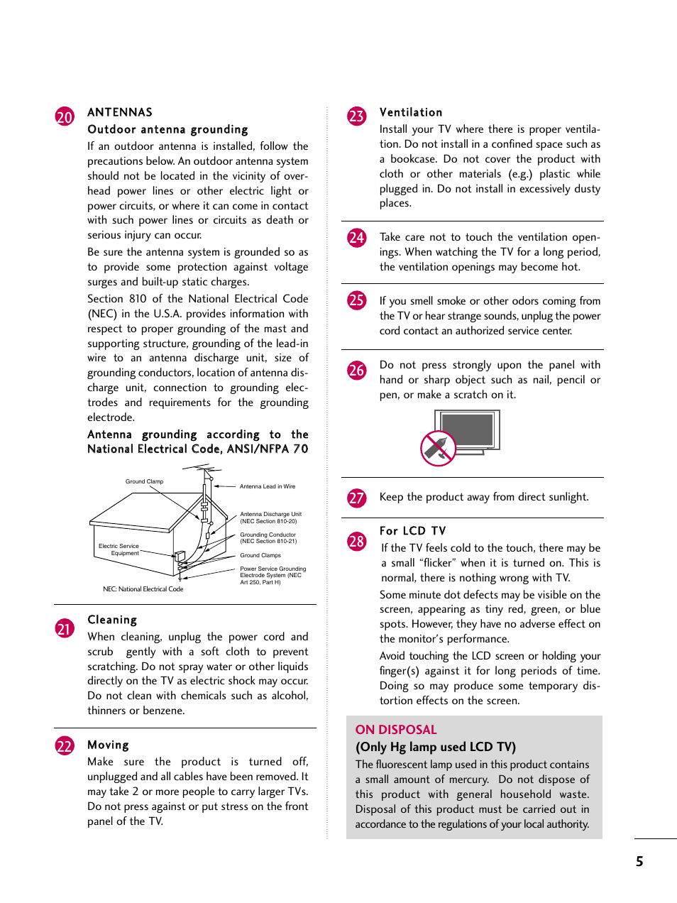 LG 55LH40 User Manual | Page 5 / 136