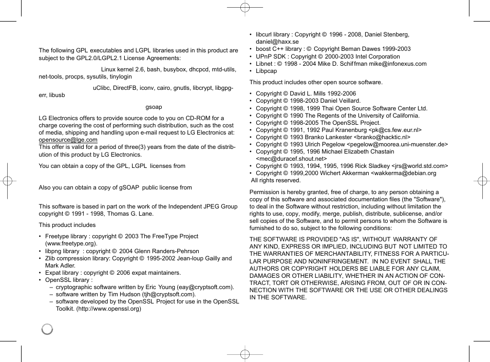 Open source software notice | LG LHB977 User Manual | Page 64 / 65