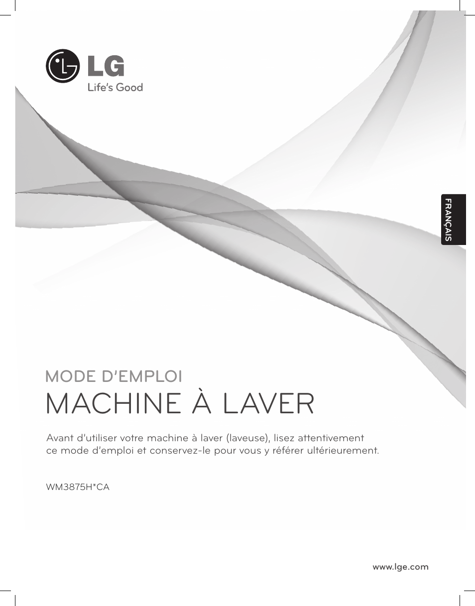 Machine à laver, Mode d’emploi | LG WM3875HVCA User Manual | Page 73 / 108