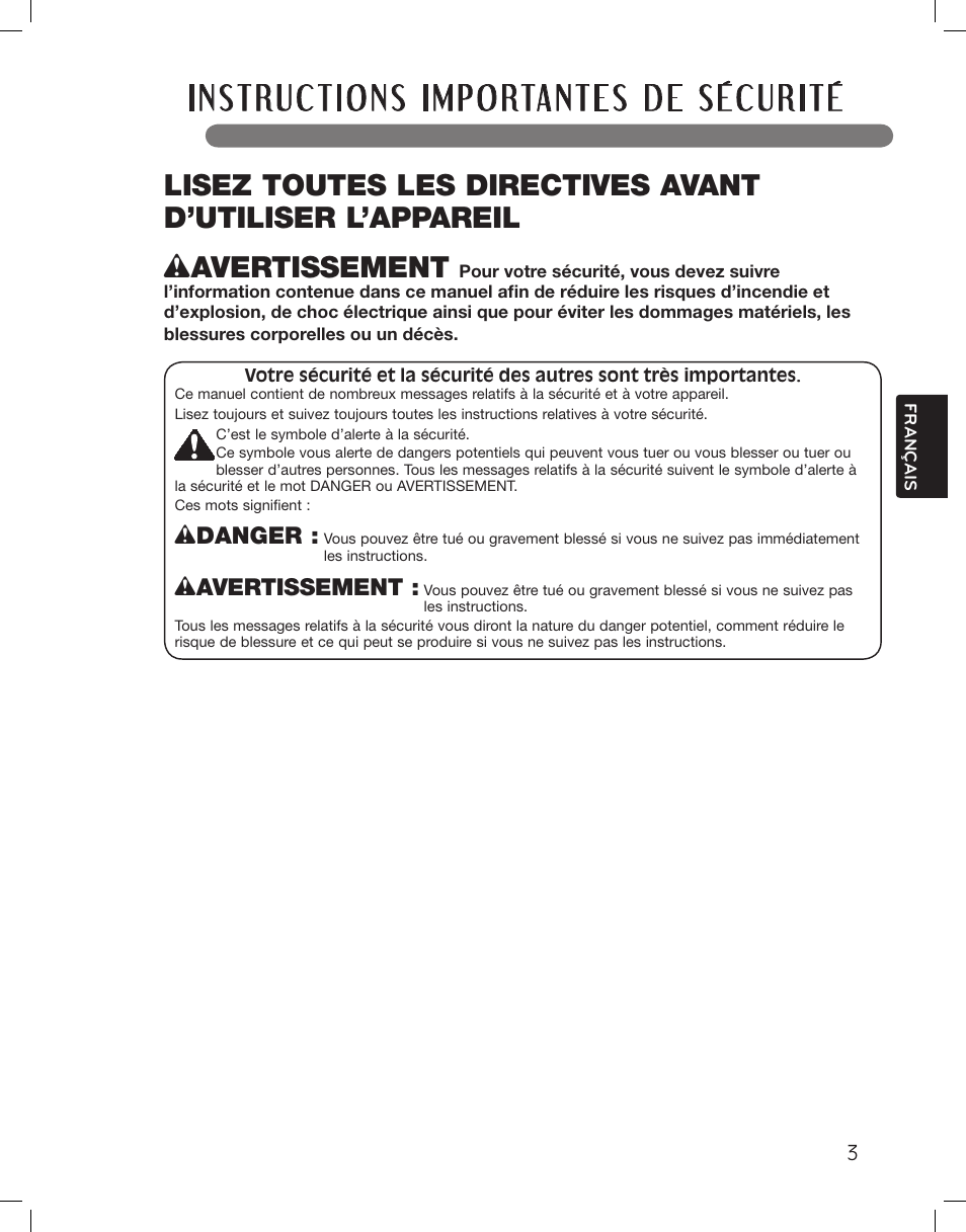 Wavertissement, Wdanger | LG WM3875HVCA User Manual | Page 75 / 108