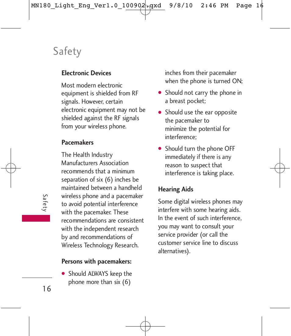 Safety | LG LGMN180 User Manual | Page 18 / 55