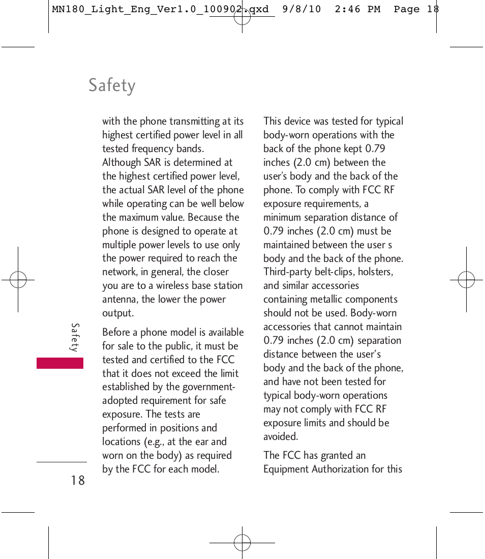 Safety | LG LGMN180 User Manual | Page 20 / 55