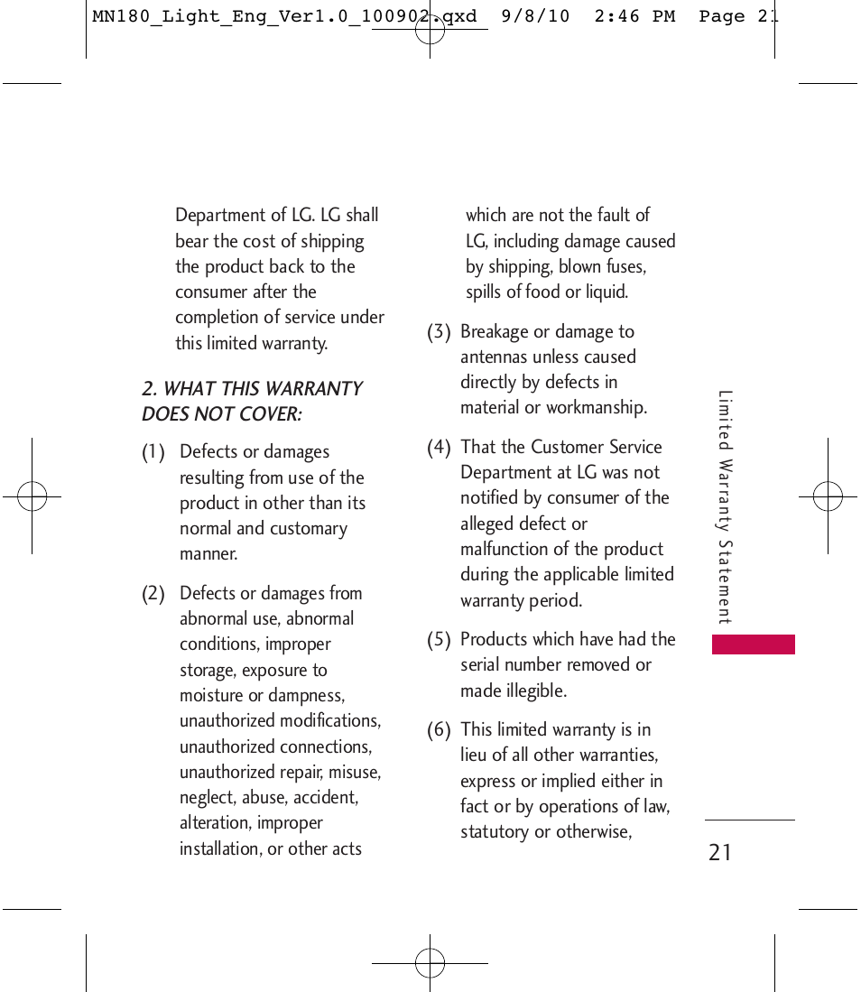 LG LGMN180 User Manual | Page 23 / 55