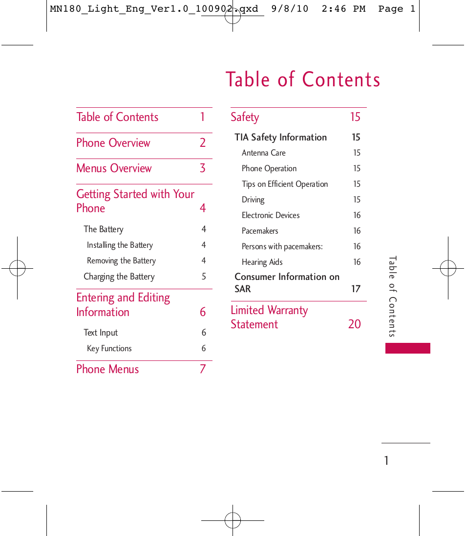 LG LGMN180 User Manual | Page 3 / 55