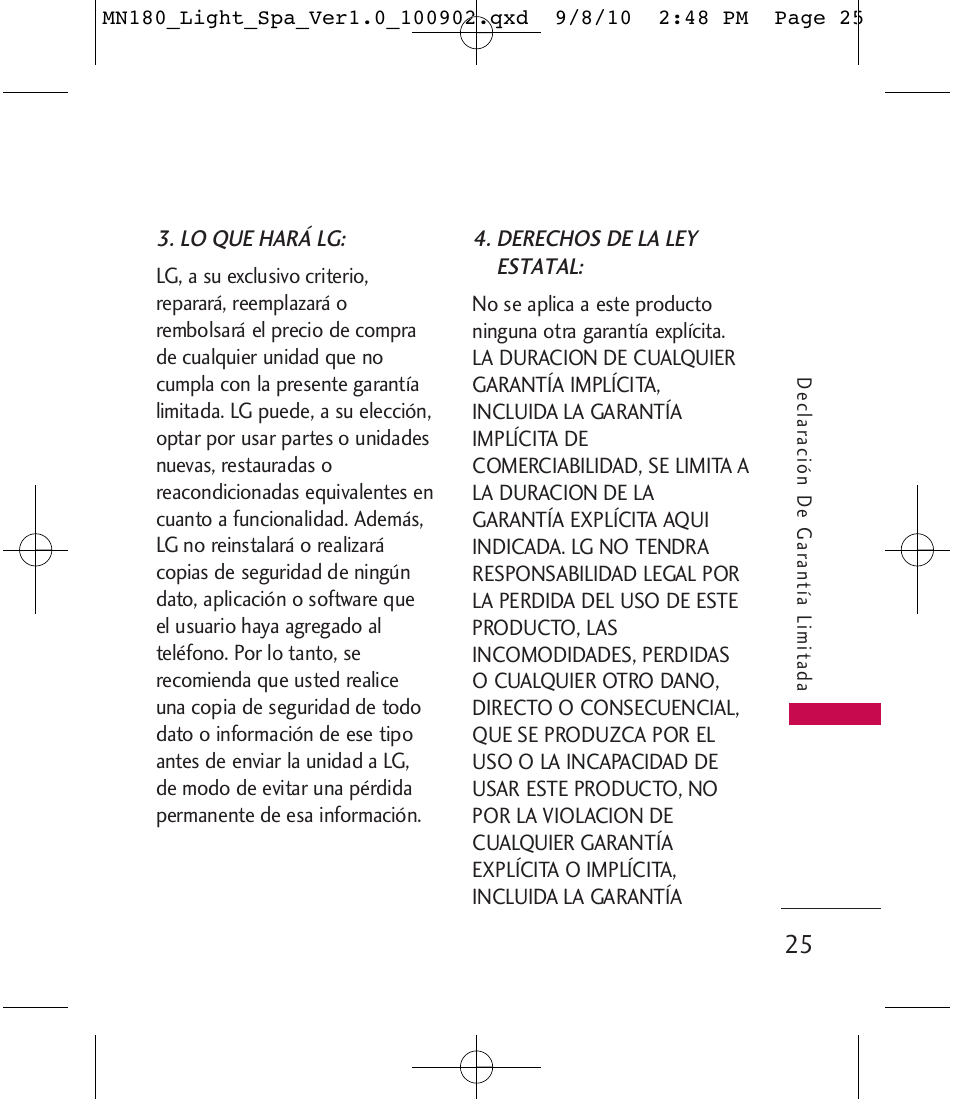 LG LGMN180 User Manual | Page 52 / 55